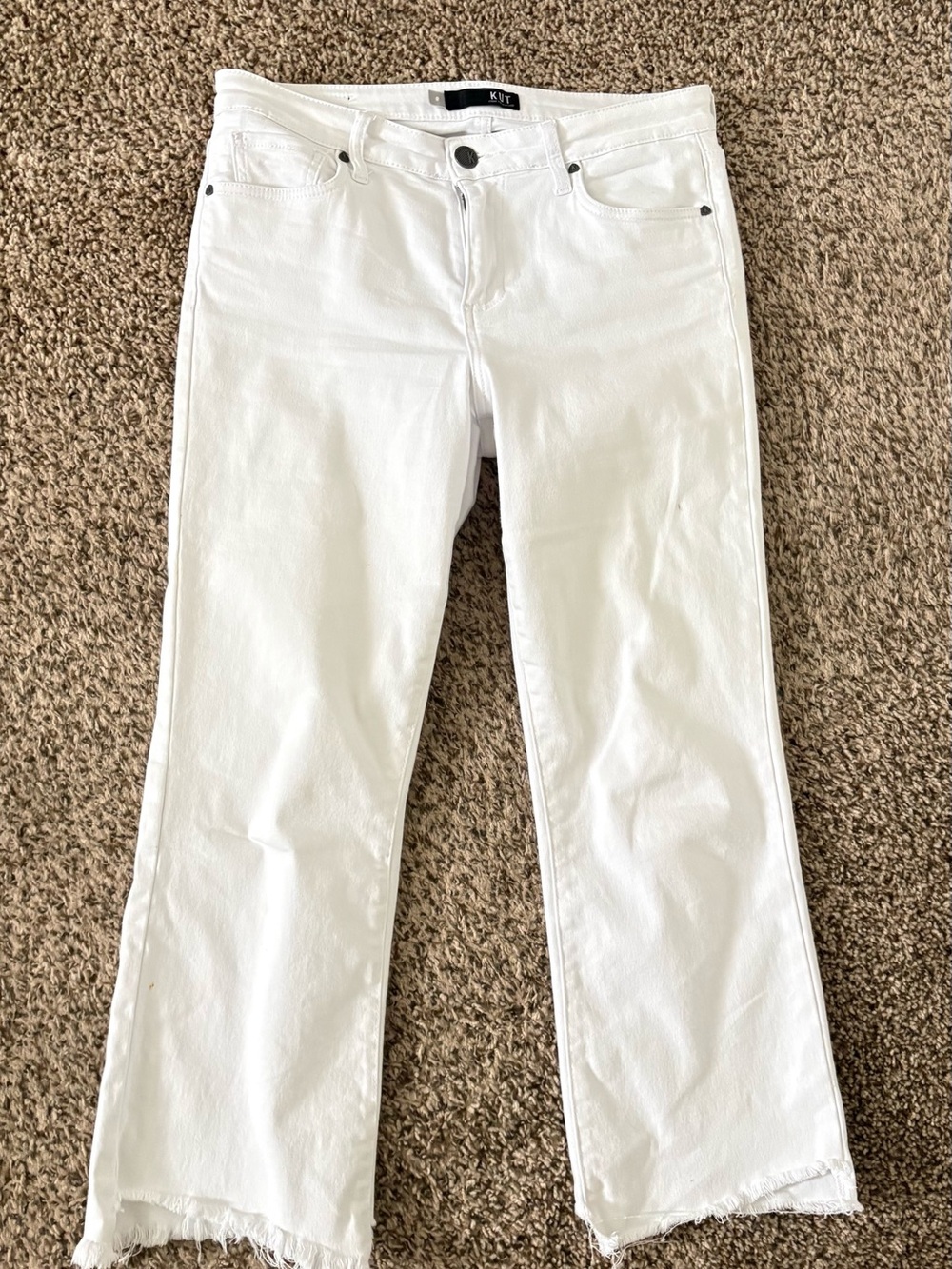 Kut from the Kloth White Straight Crop Jeans